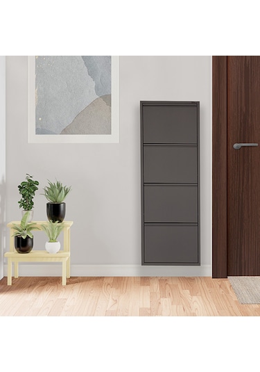 4'lü Metal Ayakkabılık - Antrasit