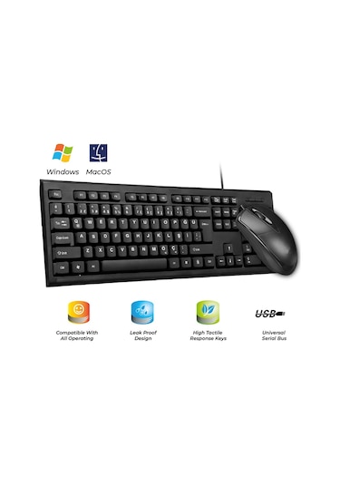 Ev-ofis-iş Okul-öğrenci-ödev Bilgisayarı Seti : 19" Sesli Monitör + Klavye & Mouse Set + Mousepad