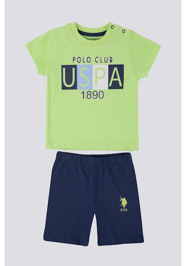 U.S. Polo Assn. Yeşil Erkek Bebek 2'li T-shirt Takım Yeşil