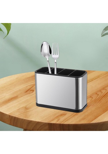 Suntek Spatula Çatal Tutucu Sofra Depolama Dikdörtgen-4-yuva Dikdörtgen 4 Yuva