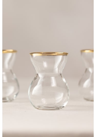 Rakle Astoria Gold 6'lı Çay Bardağı Seti 140 Cc Renkli