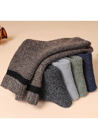 Yingfu Erkek Kış Çorapları, Kalın Nefesli İş Çorapları, Pamuk Asker Yeşili Asker Yeşili