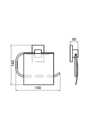 Krom Kapaklı Kare Pirinç Tuvalet Kağıtlığı Paslanmaz