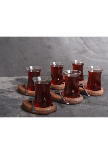 Sammwood 6'lı Yumurta Model Çay Bardağı Altlığı Ceviz