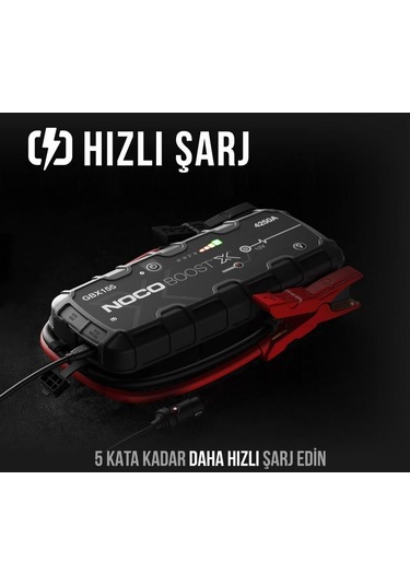 Noco Gbx155 12v 4250amp Ultrasafe Lityum Akü Takviye + Powerbank + Led Lamba Fr Gbx155