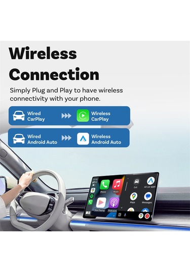 Monyee Kablosuz Carplay Ve Android Çevirici Kutusu - İki Cihazlı Tek Tıkla Geçiş, Akıllı Araç Bağlantı Modülü