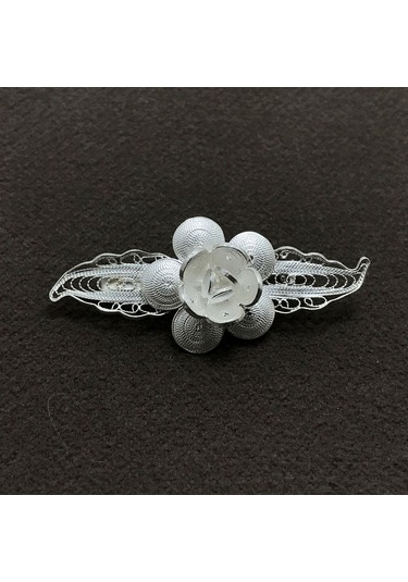 Çiçek Model Elİşçiliği Telkari Gümüş Broş Yaka İğnesi