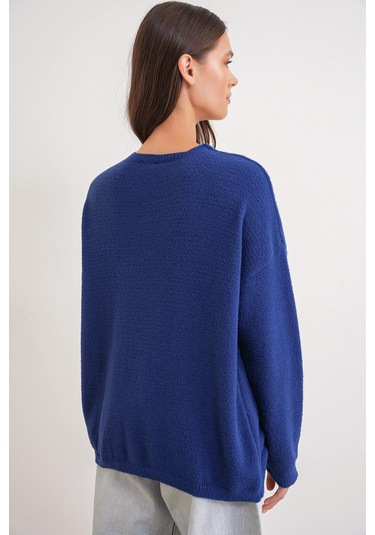 6901 Kadın Yumuşak Dokulu Basic Kazak Lacivert Lacivert