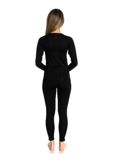 Dertex Thermal Bayan Uzun Kol Takım Siyah Siyah