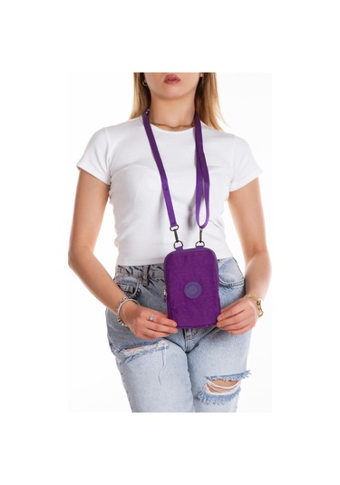 Newish Polo Suya Dayanıklı Krinkıl Kumaş Mor Kadın Çapraz Omuz Ve Bel Çantası - Kadın Mor