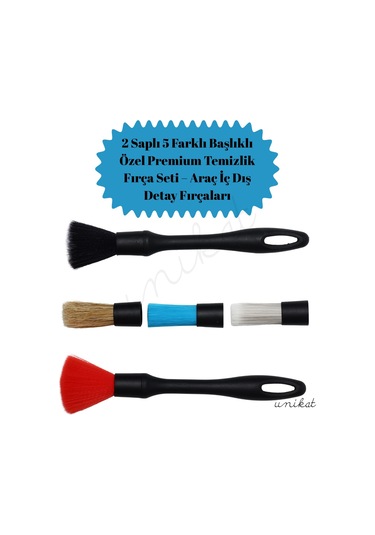 Unikat Çeşitli Detay Fırça Seti 2 Sap 5 Farklı Başlıklı 1 Adet