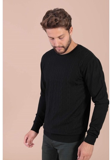 Ferraro Bisiklet Yaka Superfine Yün Kazak - Siyah Siyah (490434136) Siyah