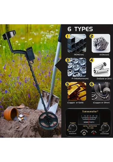 Besthome1 Dream011 Siyah 8 Hassas Metal Dedektörü: 6 Mod, Dayanıklı Plastik Gövde, Ergonomik Sap