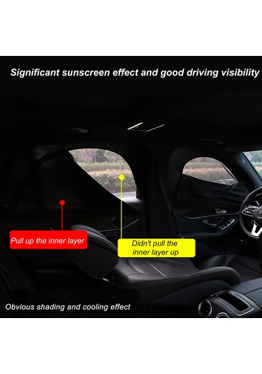 Springsun 2 Adet Esnek Araba Cam Güneşlik Perdesi - Sivrisinek Ve Güneşten Koruma, Kolay Kurulum, 125x50cm