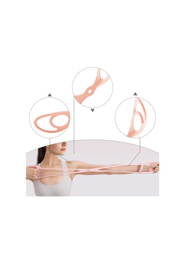 Homyl Şekil 8 Direnç Bandı Germe Gergisi Kadınlar Erkekler Ev Pembe