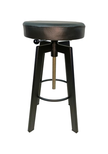 Helen Bar Sandalyesi Bar Taburesi Siyah Deri Oturak Çok Renkli