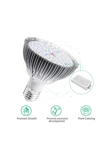 Moveevo 78 Led Tam Spektrum Bitki Işığı, Alüminyum Soğutma, E27/e14, Çiçek Ve Sukulentler İçin Gelişim Destekleyici Işık Diğer