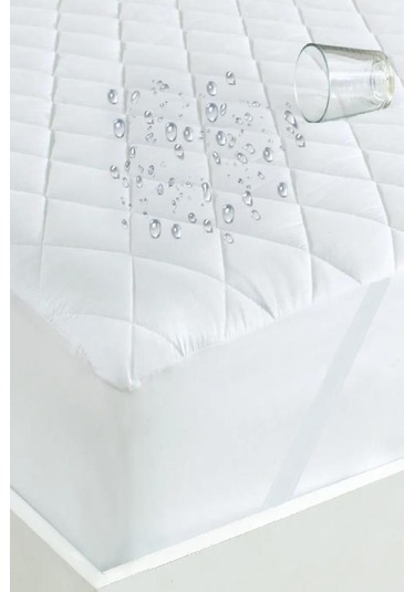 Bebesi Kapitoneli Sıvı Geçirmez Alez 150x200 Cm Tek Kişilik Köşe Lastikli Beyaz