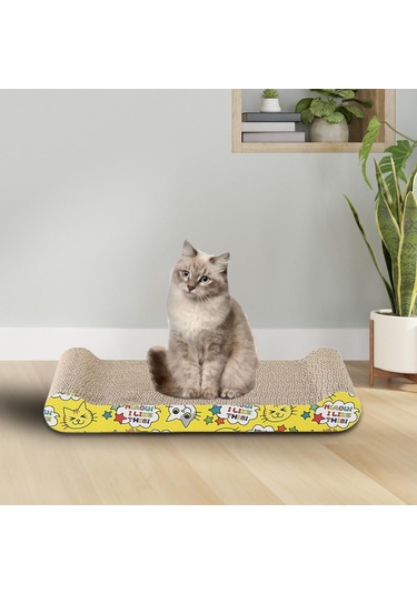 Suntek Kedi Tırmalayıcı Karton Yuva Tırmalama Kemik-44x20.5x5.5cm