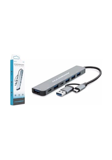 Hadron Hdx7827 Type-c Hub 2-type-c + 4-usb3.0 + 7ın1 Gri