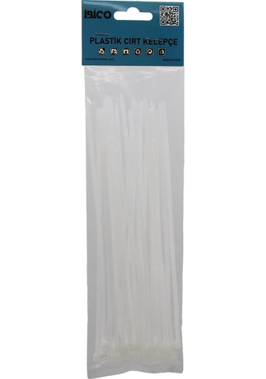 25pcs Beyaz 3.6x200mm Plastik Cırt Kelepçe 5131