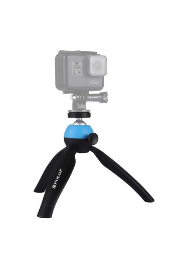Akıllı Telefonlar İçin 360 Derece Top Kafa Ve Telefon Kelepçesi İle Puluz Cep Mini Tripod Dağı Mavi