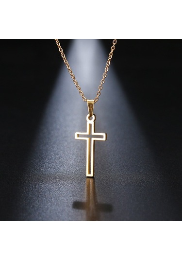 Jwl Paslanmaz Çelik Haç Kolye Istavroz Kolyesi Mini Gümüş