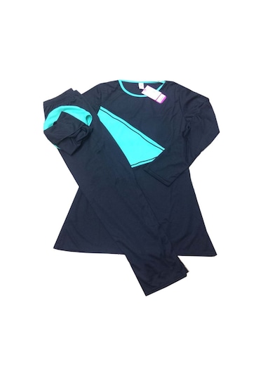 Kadın Kapalı Uzun Kollu Tesettür Mayo Mayo Üstü Pedli Çok Renkli