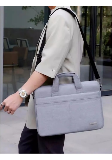 Vkemall Gri Oxford Kumaş Dizüstü Bilgisayar Çantası - 14/15.6 İnç, Elden Taşınabilir & Tek Omuzlu, Profesyonel & Öğrenci İçin, Çok Amaçlı Depolama Gri