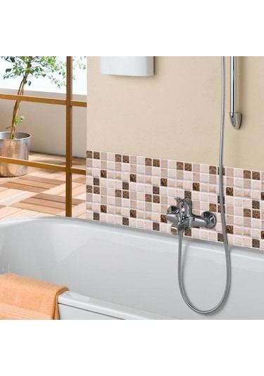 10 Adet Kiremit Etiket Üç Boyutlu Su Geçirmez Kendinden Yapışkanlı Dekoratif Dıy İşaretli Desen Duvar Çıkartma Ev Kaynağı 10cm Diğer