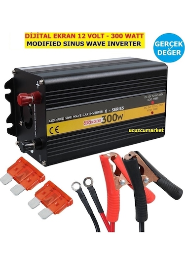 İnverter 12 Volt-300 Watt Modifıed Sinus Wave Gerçek Değer