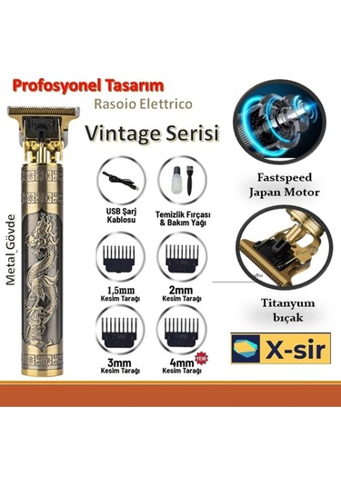 Profesyonel T-bıçak Ense Sakal Çizim Tıraş Makinesi