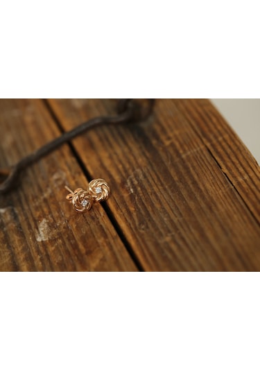 Reis Kuyumculuk T9362 Mini Rosa Dia  Altın  Küpe