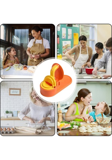 Neevoyu 3'lü 1 Hamur Presi - Ev Ve Restoran Kullanıma Uygun, Hamur, Manti, Poğaça Yapımı, Hızlı Ve Kolay Kullanım, Güvenli Pp Malzeme, Turuncu Turuncu