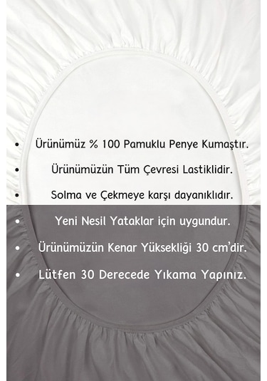 Mavi Renkli %100 Pamuklu Penye Kumaş Fitted Lastikli Çarşaf Mavi