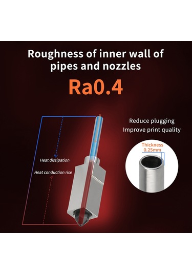 Kangvka Bambu Lab X1/p1p İçin Alüminyum-hardened Çelik Nozzle, 300 C Isıtma, 0.4mm Ekstruder Upgrade Seti