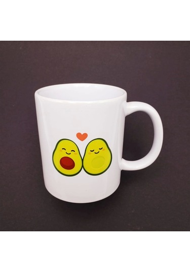 Sevimli Avokado Çift Baskılı Kupa Bardak Çok Renkli