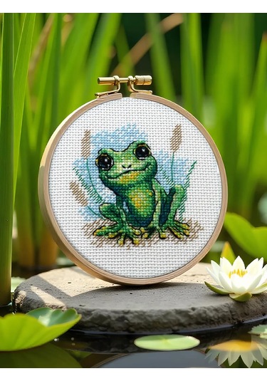 Rıolıs Kurbağa 15x15cm 2286 Kanvas Çizim Örme Seti 436026773