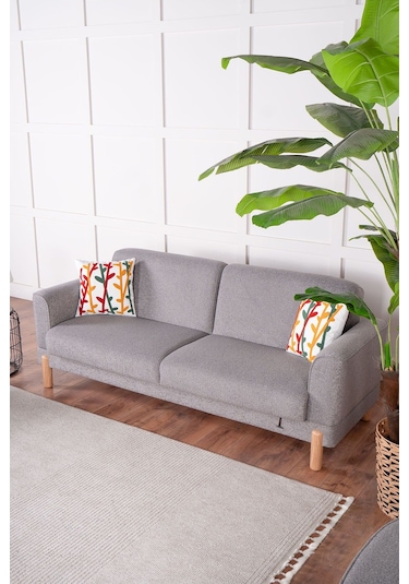 Bohera Bohem Koltuk Üç Kişilik Koltuk Açık Gri Açık Gri