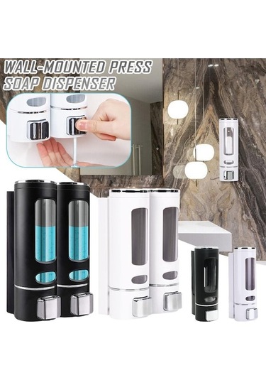 Novahub Siyah Sabunluk Duvara Monte Sıvı Banyo El Yıkama Duş Jeli Şampuan Ev 800 Ml Siyah