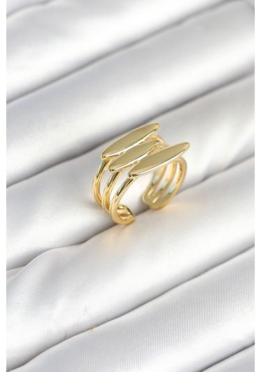 Pirinç Gold Renk Vintage Model Kadın Yüzük Renkli