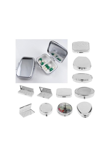 Pazly Tıp Suntek Seyahat Oval Organizatör Mini Metal Magideal Kutusu Hap Fq Altın