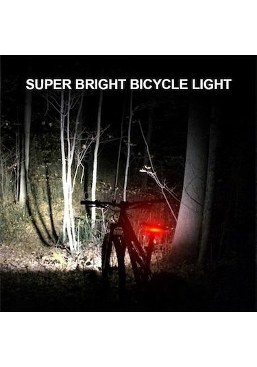 Bisiklet Ön Ve Arka Işık Seti, Gece Sürüşü İçin Usb Şarj Edilebilir Bisiklet Işıkları, Güç Bankası Fonksiyonlu Bisiklet Farı