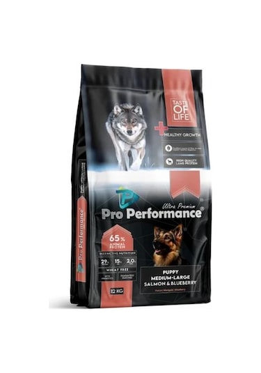 Pro Performance Ultra Premium Orta Büyük Irklar İçin Somonlu ve Yaban Mersinli Yavru Köpek Maması 12 KG