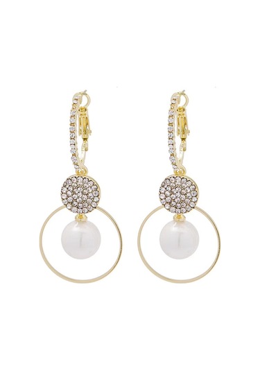 Moveevo Zircon Taşlı İmitasyon İnci Askılı Metal Geometrik Küpe, Gündüz Ve Akşam Stillerine Uygun, Zeki Ve Kadınca Görünüm Sağlar Gold Moveevo Zircon Taşlı İmitasyon İnci Askılı Metal Geometrik Küpe, Gündüz Ve Akşam Stillerine Uygun, Zeki Ve Kadınca Görünüm Sağlar Gold