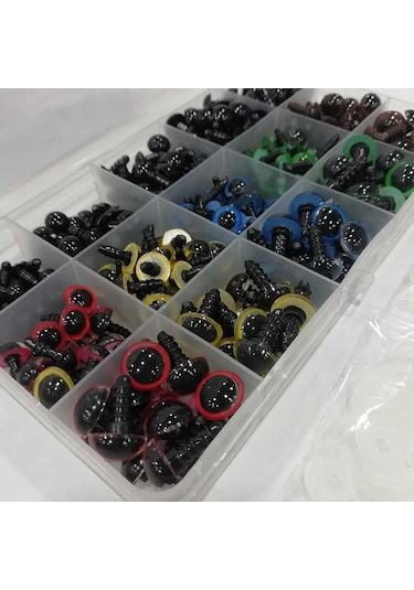 Amigurumi Kilitli Göz Seti Renkli ( 150 Çift ) - Kutu Hediyeli