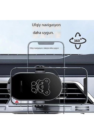 Muduan Hava Çıkış Kancası Tipi Cep Telefonu Tutucusu Araba Araç Navigasyonu Cep Telefonu Tutucusu Kırmızı - Siyah Var Direksiyon Mxıst6