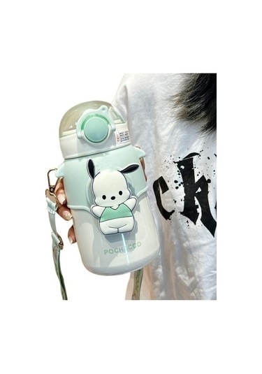 Büyük Kapasiteli Çocuk Damlatmaz Bardak Paslanmaz Çelik Su Bardağı 7abck4 Açık Yeşil