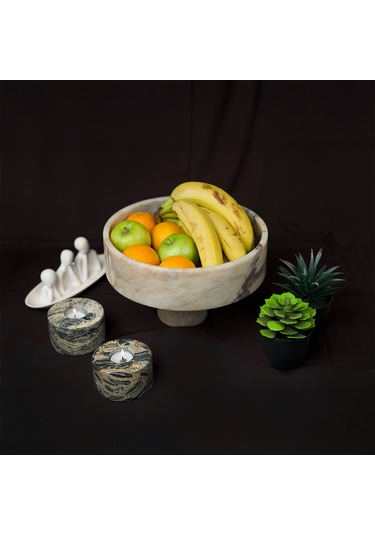 Profondo Ayaklı Mermer Kase Beyaz