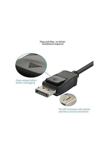 Displayport To Vga Çevirici Dönüştürücü Laptop Tv Monitör Bağlama